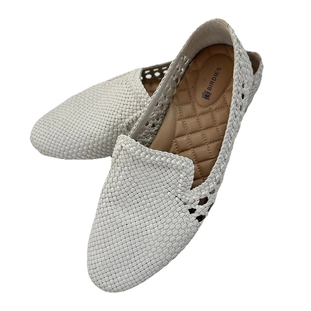 Birdies Shoes Women’s 10 The Starling Almond Toe Slip On Flats Cream Preppy Boho